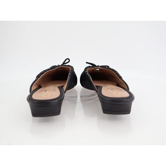 Sam Edelman Julia Pump Mule Size 7M Black Leather Ruched Pointed Flat - Picture 6 of 11
